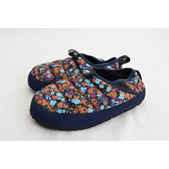 The North Face Kids Youth 2 ThermoBall Traction Mule II Slippers Navy Floral - Picture 1 of 7